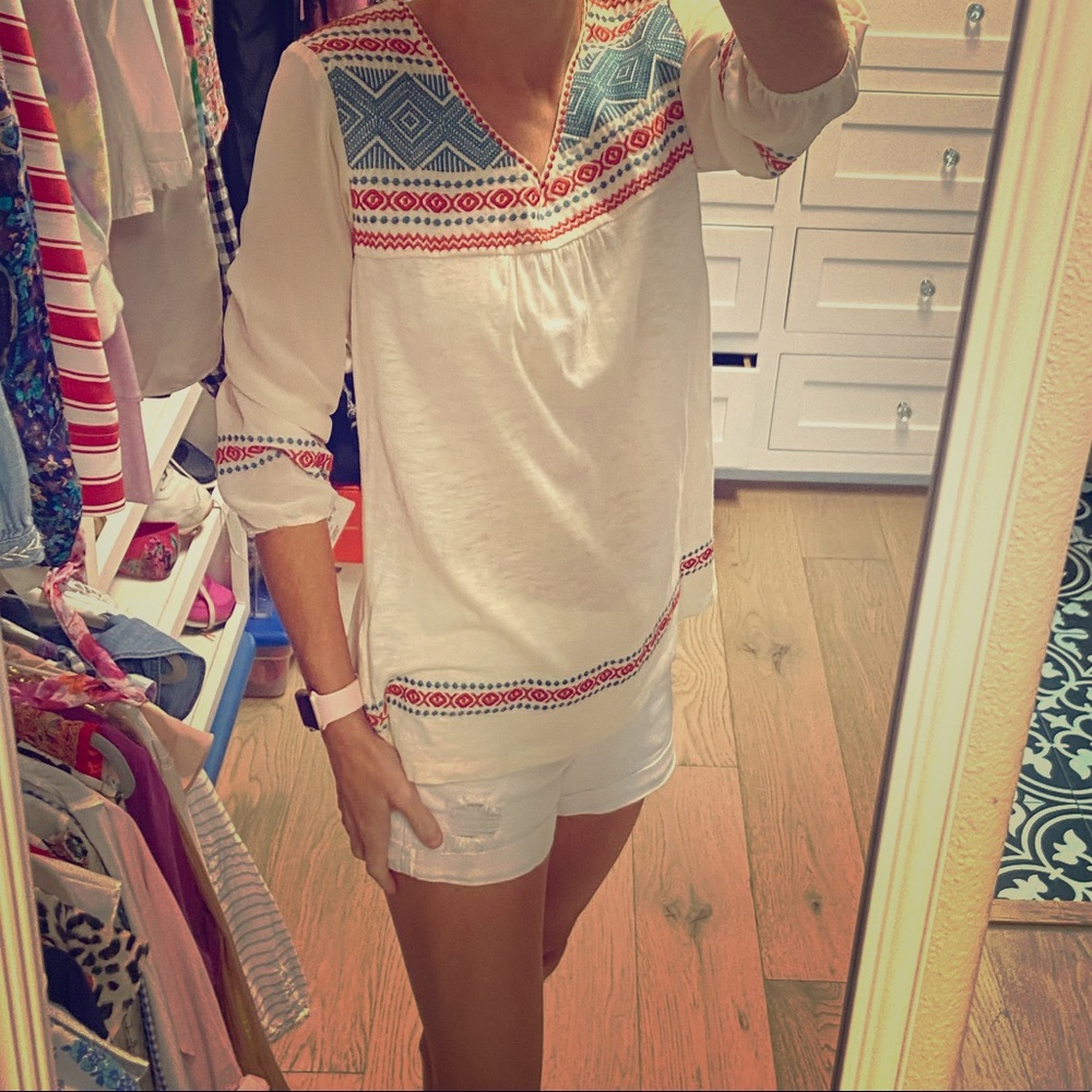 Anthropologie THML embroidered blouse